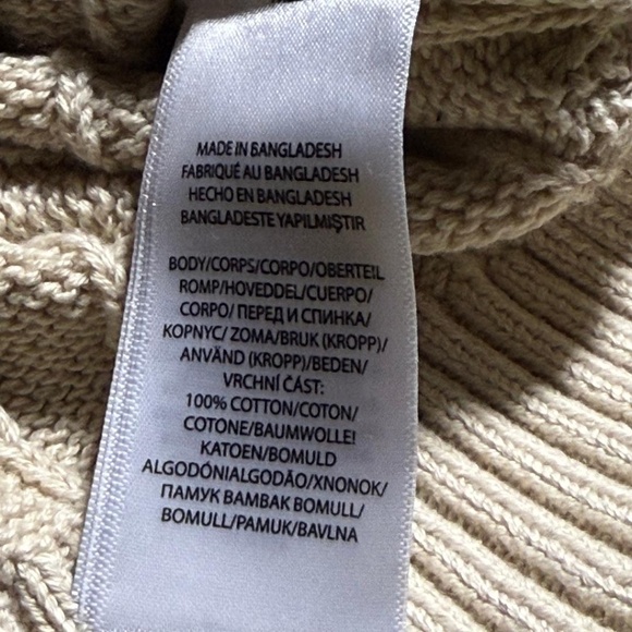 NWT Polo Ralph Lauren Men's Cotton Cable Knit Crewneck Sweater Beige Large - Picture 13 of 13